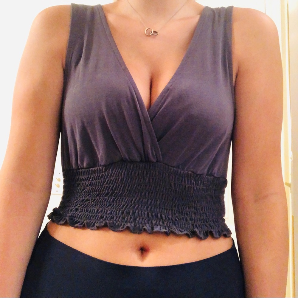 Urban Outfitters: Blue/Grey crop top